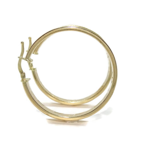 Aros de oro amarillo de 18k de tubo cuadrado con detalle de tornillo tanto por fuera como por dentro de 6mm de anchos - Imagen 5