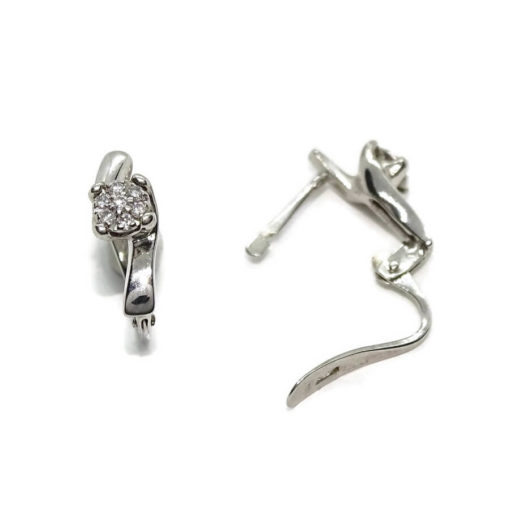 Elegantes pendientes de oro blanco de 18k con 0.10cts de diamantes. Ideal mujer y chica joven. - Imagen 7