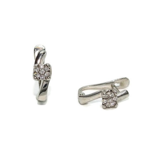 Elegantes pendientes de oro blanco de 18k con 0.10cts de diamantes. Ideal mujer y chica joven. - Imagen 6