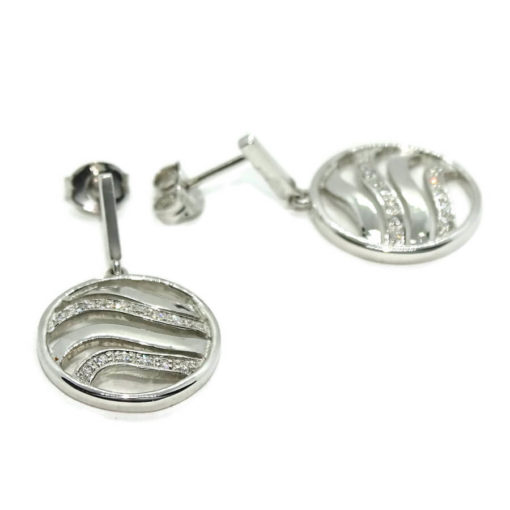 Bonitos pendientes de oro blanco de 18k con 0.11cts de diamantes, una joya lujosa. - Imagen 7