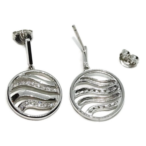 Bonitos pendientes de oro blanco de 18k con 0.11cts de diamantes, una joya lujosa. - Imagen 5