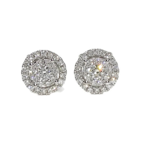 Espectaculares Pendientes para mujer de oro blanco de 18k con 56 diamantes talla brillante que suman 0.34cts.