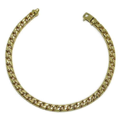 Pulsera para hombre de oro amarillo de 18k tipo barbada apretada de 5.00mm de ancha y 21.50 cm de larga con cierre mosquetón Peso; 8.00gr de oro de 18k - Imagen 6