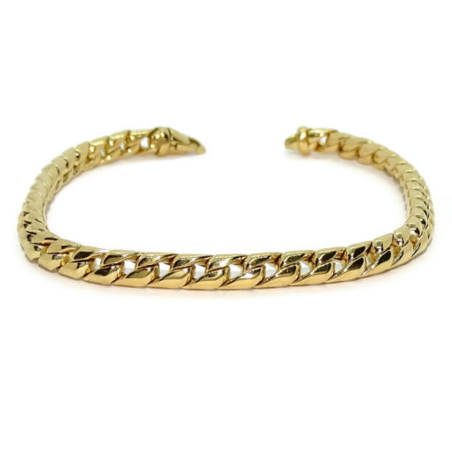 Pulsera para hombre de oro amarillo de 18k tipo barbada apretada de 5.00mm de ancha y 21.50 cm de larga con cierre mosquetón Peso; 8.00gr de oro de 18k - Imagen 7