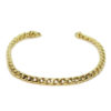 Pulsera para hombre de oro amarillo de 18k tipo barbada apretada de 5.00mm de ancha y 21.50 cm de larga con cierre mosquetón Peso; 8.00gr de oro de 18k