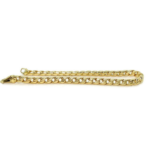 Pulsera para hombre de oro amarillo de 18k tipo barbada apretada de 5.00mm de ancha y 21.50 cm de larga con cierre mosquetón Peso; 8.00gr de oro de 18k - Imagen 3