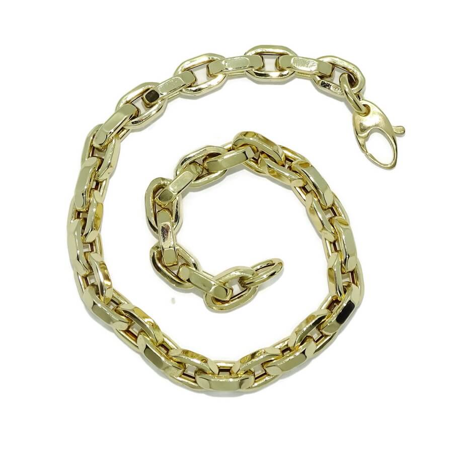 Vistosa pulsera para hombre de oro de 18k de 5.50 mm de ancha y 22.50cm de larga. - Imagen 3