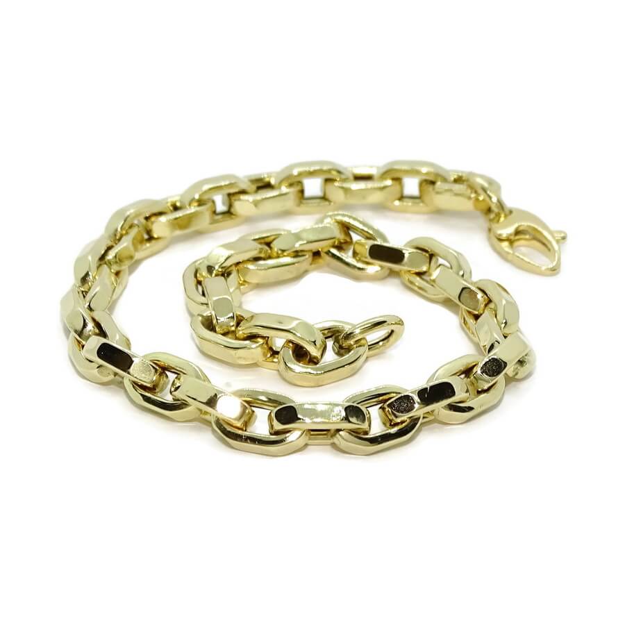 Vistosa pulsera para hombre de oro de 18k de 5.50 mm de ancha y 22.50cm de larga.