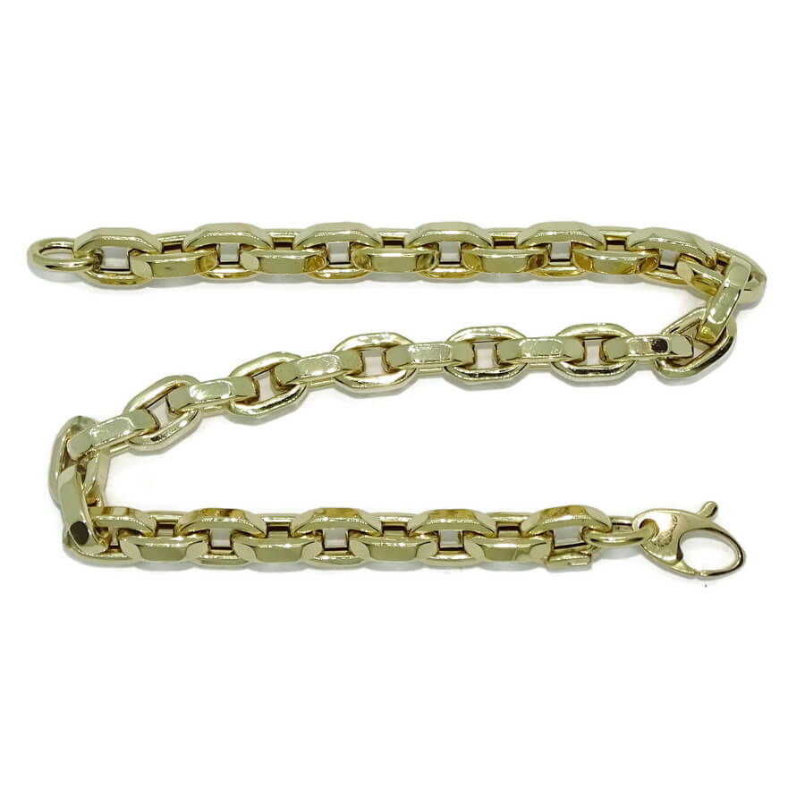 Vistosa pulsera para hombre de oro de 18k de 5.50 mm de ancha y 22.50cm de larga. - Imagen 6