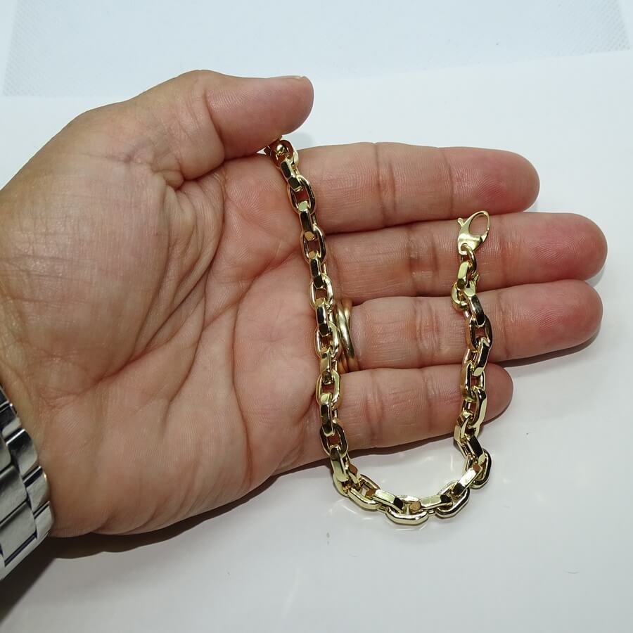 Vistosa pulsera para hombre de oro de 18k de 5.50 mm de ancha y 22.50cm de larga. - Imagen 4