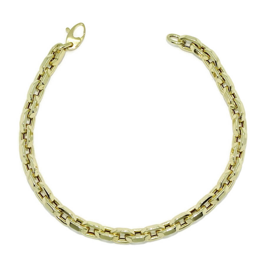 Vistosa pulsera para hombre de oro de 18k de 5.50 mm de ancha y 22.50cm de larga. - Imagen 7