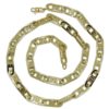 Collar de moda para hombre y mujer de Oro Amarillo de 18k de eslabón tipo forzado uno con tornillo y uno con greca de 8.00 mm de ancho. 60.00cm de Largo.