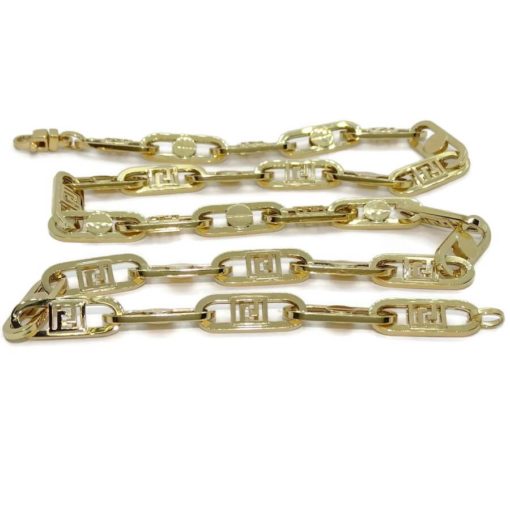 Collar de moda para hombre y mujer de Oro Amarillo de 18k de eslabón tipo forzado uno con tornillo y uno con greca de 8.00 mm de ancho. 60.00cm de Largo. - Imagen 5