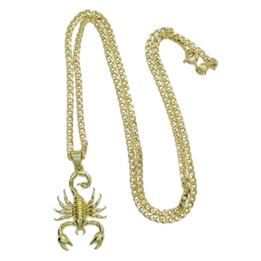 Escorpión de oro amarillo de 18k con cadena de Oro Amarillo de 18k modelo barbada. - Imagen 8