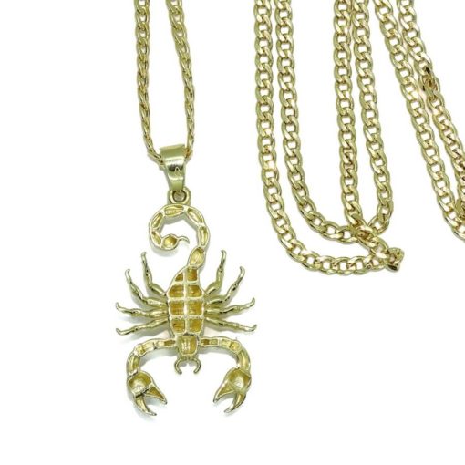 Escorpión de oro amarillo de 18k con cadena de Oro Amarillo de 18k modelo barbada. - Imagen 5