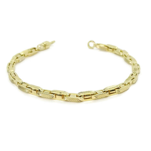 Original pulsera de Oro Amarillo de 18k para Hombre modelo forzada con barra de 21.00cm de Larga, 4.50 mm de Ancha y 7.80gr de peso de Oro de 18k. - Imagen 7