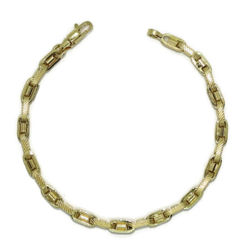 Original pulsera de Oro Amarillo de 18k para Hombre modelo forzada con barra de 21.00cm de Larga, 4.50 mm de Ancha y 7.80gr de peso de Oro de 18k.