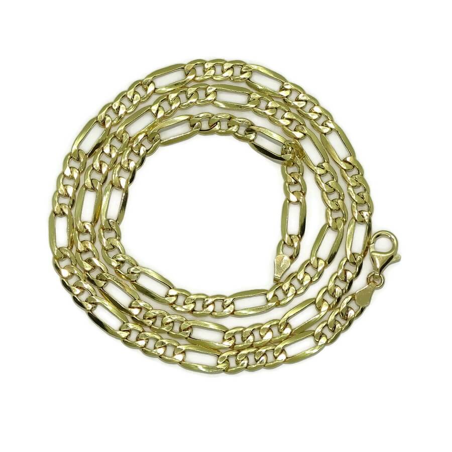 Cadena de oro amarillo de 18k para hombre modelo 3x1 plana de 6.00 mm de grosor por 60cm de larga