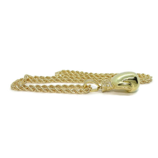 Collar de oro para hombre con guante de oro de boxeo y cordón. - Imagen 3