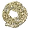 Cadena de oro de 18k para hombre de eslabones combinados de oro amarillo y oro blanco, de 8.00 mm de grosor por 60cm de larga