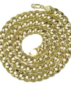Cadena muy grande para hombre de oro amarillo de 18k tipo barbada hueca de 24.20gr de oro de 18k