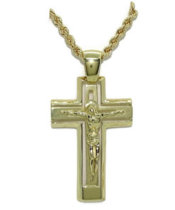 Original y exclusiva cruz con Cristo de oro de 18k y cordón de 3.30 mm de ancho y 60cm de largo.