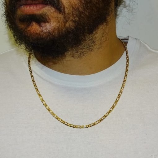 Cadena de oro macizo para hombre de 4.00 de ancha y 60.00cm de larga. Cierre mosquetón. Peso: 30.65 gr de oro de 18k - Imagen 2