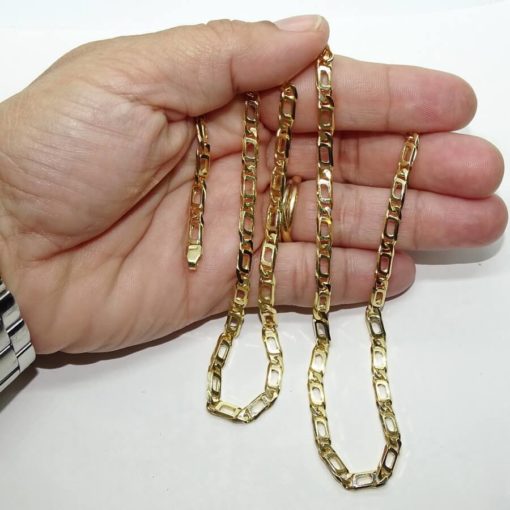 Cadena de oro macizo para hombre de 4.00 de ancha y 60.00cm de larga. Cierre mosquetón. Peso: 30.65 gr de oro de 18k - Imagen 4