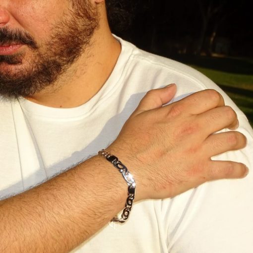 Impresionante Pulsera para Hombre de Oro blanco macizo de 18k - Imagen 2