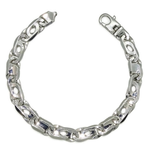 Impresionante Pulsera para Hombre de Oro blanco macizo de 18k