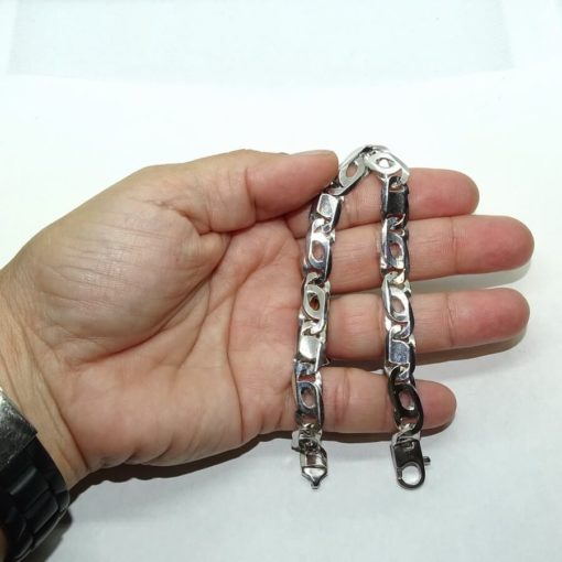 Impresionante Pulsera para Hombre de Oro blanco macizo de 18k - Imagen 4
