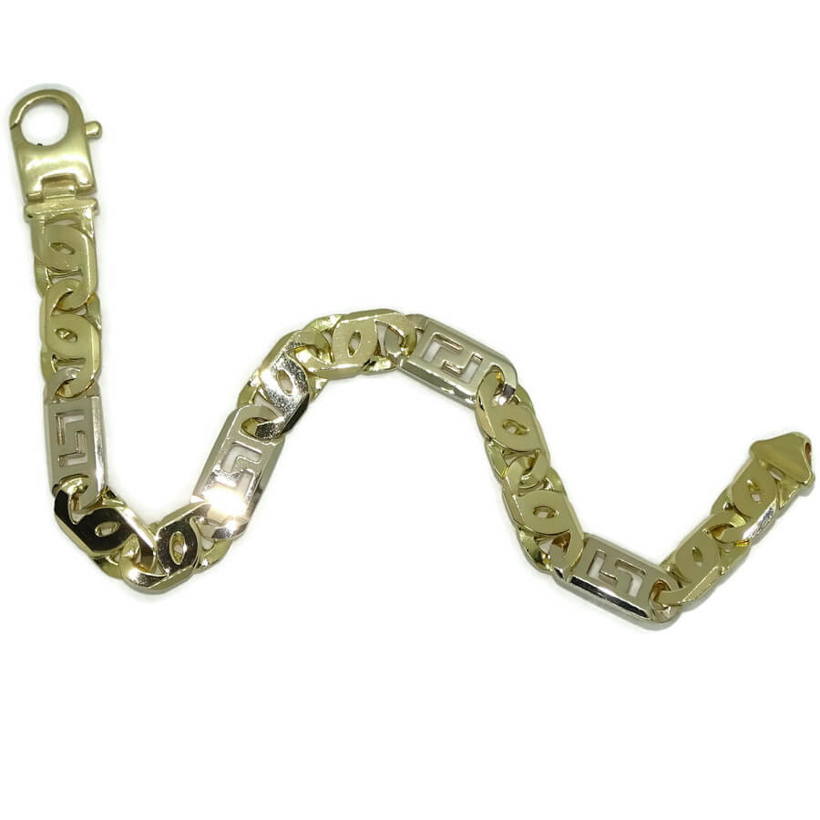 Impresionante Pulsera para Hombre de Oro Amarillo y oro blanco de 18k Maciza. 45.85 gr. - Imagen 5