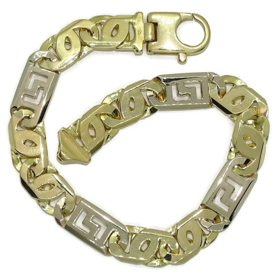 Impresionante Pulsera para Hombre de Oro Amarillo y oro blanco de 18k Maciza. 45.85 gr. - Imagen 3