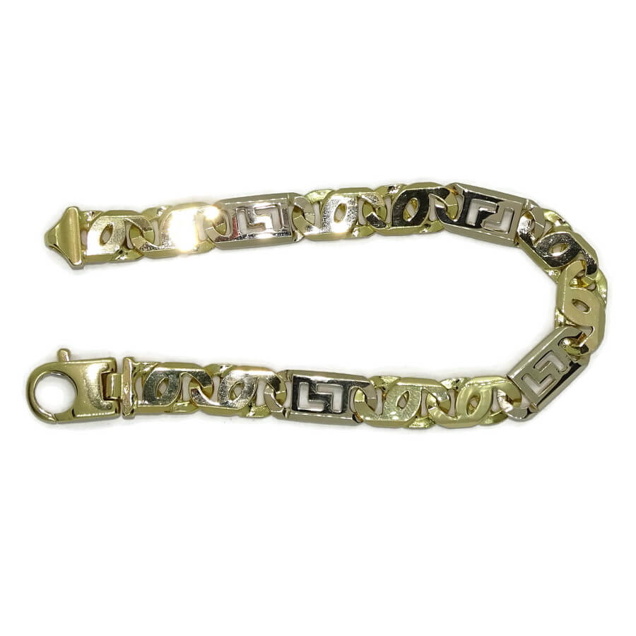 Impresionante Pulsera para Hombre de Oro Amarillo y oro blanco de 18k Maciza. 45.85 gr. - Imagen 8