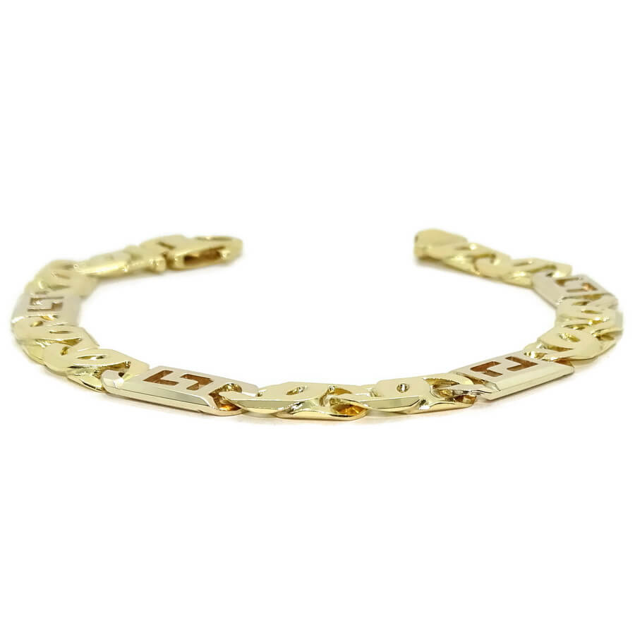 Impresionante Pulsera para Hombre de Oro Amarillo y oro blanco de 18k Maciza. 45.85 gr. - Imagen 6