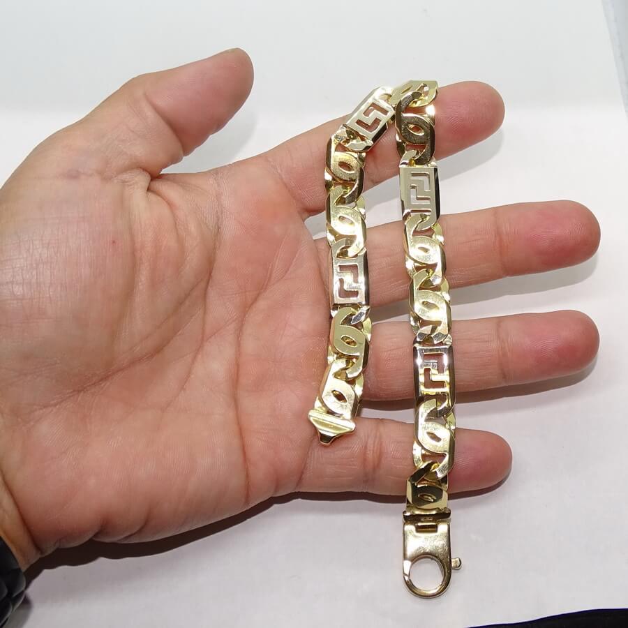 Impresionante Pulsera para Hombre de Oro Amarillo y oro blanco de 18k Maciza. 45.85 gr. - Imagen 4