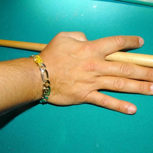 Impresionante pulsera para hombre de oro amarillo de 18k de 21.00 cm de larga y 1.10 cm de ancha - Imagen 2