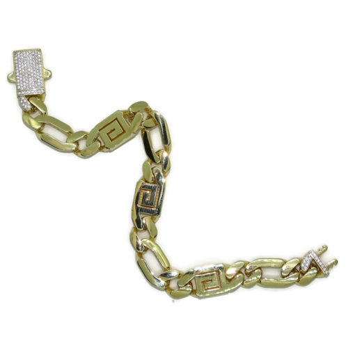 Impresionante pulsera para hombre de oro amarillo de 18k de 21.00 cm de larga y 1.10 cm de ancha - Imagen 8