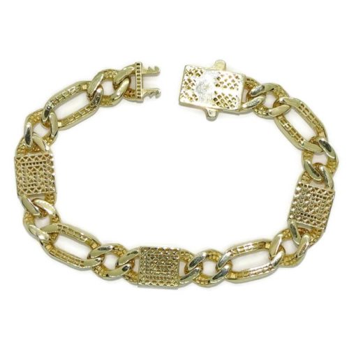 Impresionante pulsera para hombre de oro amarillo de 18k de 21.00 cm de larga y 1.10 cm de ancha - Imagen 5