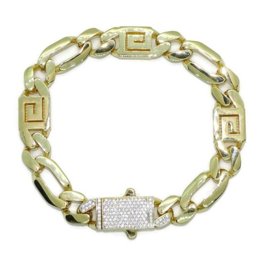 Impresionante pulsera para hombre de oro amarillo de 18k de 21.00 cm de larga y 1.10 cm de ancha - Imagen 3