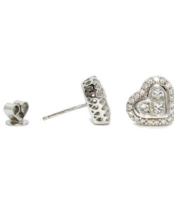 Impresionantes pendientes con diamantes de 1.49 cts y oro blanco de 18k con forma de corazón - Imagen 5