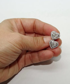 Impresionantes pendientes con diamantes de 1.49 cts y oro blanco de 18k con forma de corazón - Imagen 4