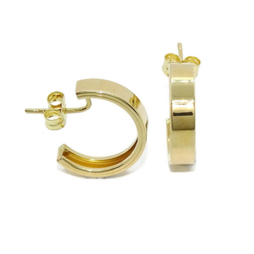 Pendientes aros pequeños para hombre de oro amarillo de 18k de 3.50 mm de anchos - Imagen 6
