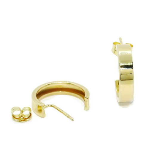 Pendientes aros pequeños para hombre de oro amarillo de 18k de 3.50 mm de anchos - Imagen 5