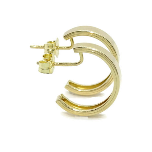Pendientes aros pequeños para hombre de oro amarillo de 18k de 3.50 mm de anchos - Imagen 3