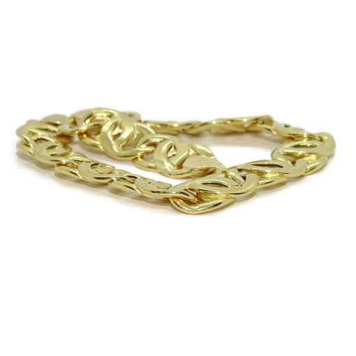 Pulsera para Hombre de Oro Amarillo de 18k ojo de tigre de 1.10 cm de Ancha 22.00cm de Larga. - Imagen 5