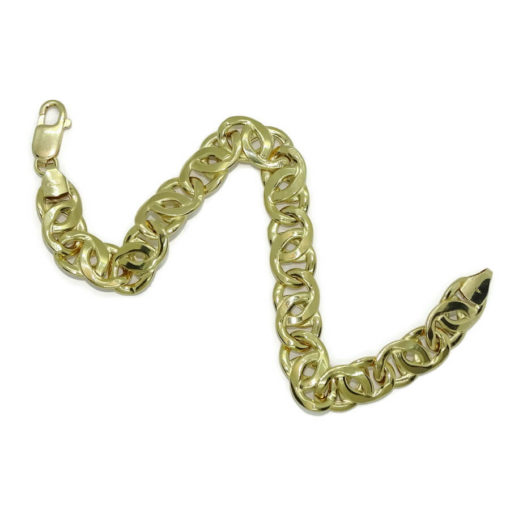 Pulsera para Hombre de Oro Amarillo de 18k ojo de tigre de 1.10 cm de Ancha 22.00cm de Larga. - Imagen 4