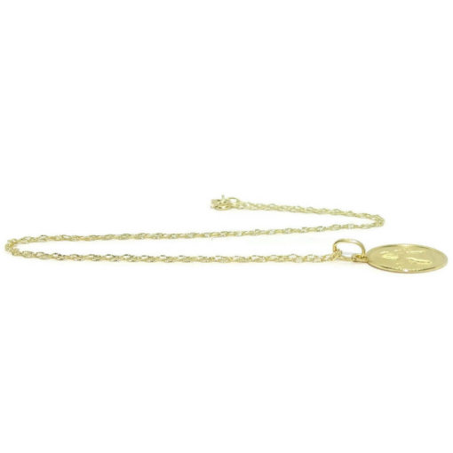 Medalla para bebé con Angelito de 14mm y cadena italiana estriada de 40cm todo oro 18k - Imagen 6