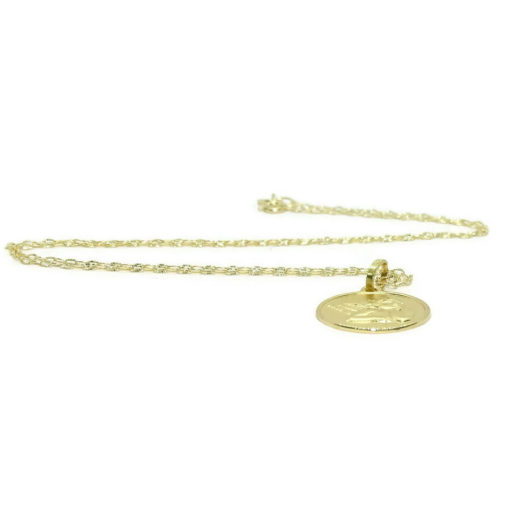Medalla para bebé con Angelito de 14mm y cadena italiana estriada de 40cm todo oro 18k - Imagen 5