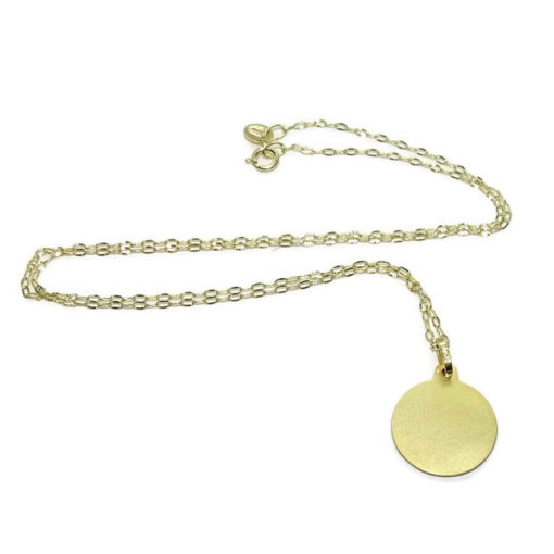 Medalla para bebé con Angelito de 14mm y cadena italiana estriada de 40cm todo oro 18k - Imagen 4
